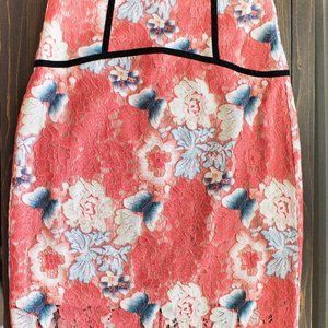 NWT Elliatt Pink Floral Lace Skirt